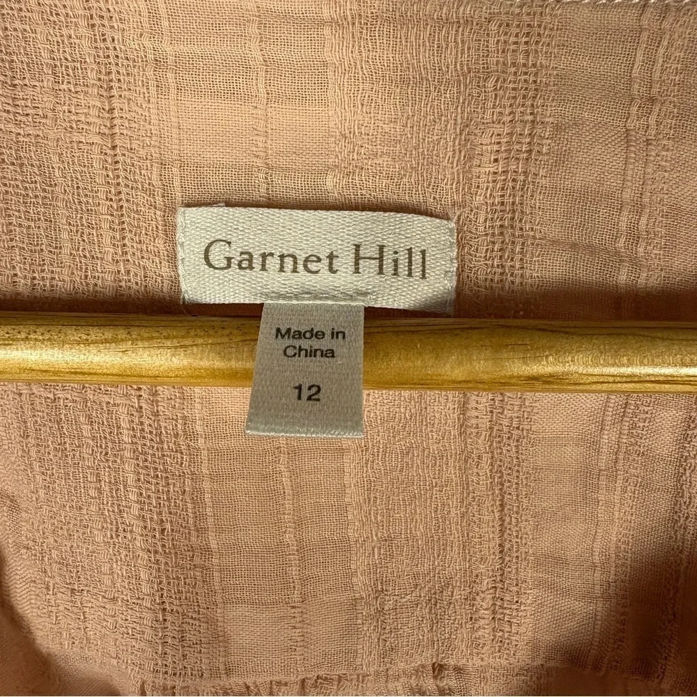 Garnet Hill Tie Sleeve V-Neck Blouse Pink Sheer Cottagecore Peasant - Picture 5 of 6